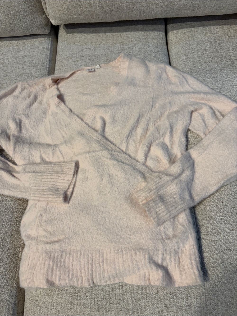 GAP Pale Pink V-Neck Wrap-Style Sweater